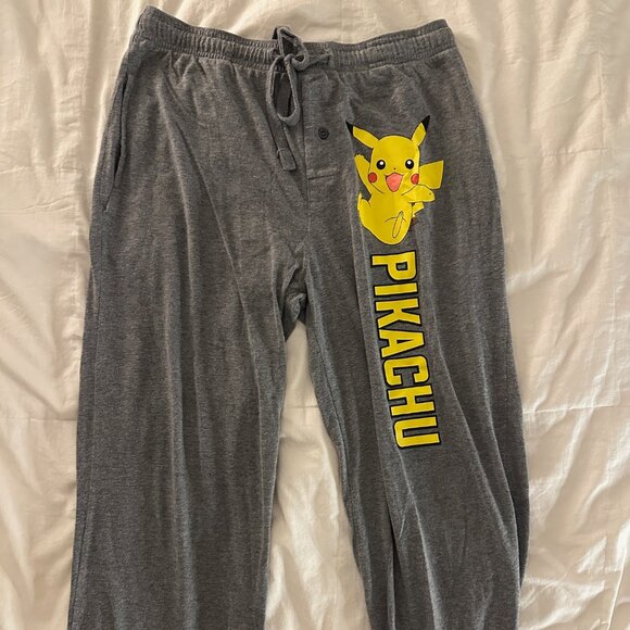 Small Gray Pikachu Thin Sweatpants - Pokemon - 60% Cotton, 40% Polyester - Picture 1 of 2
